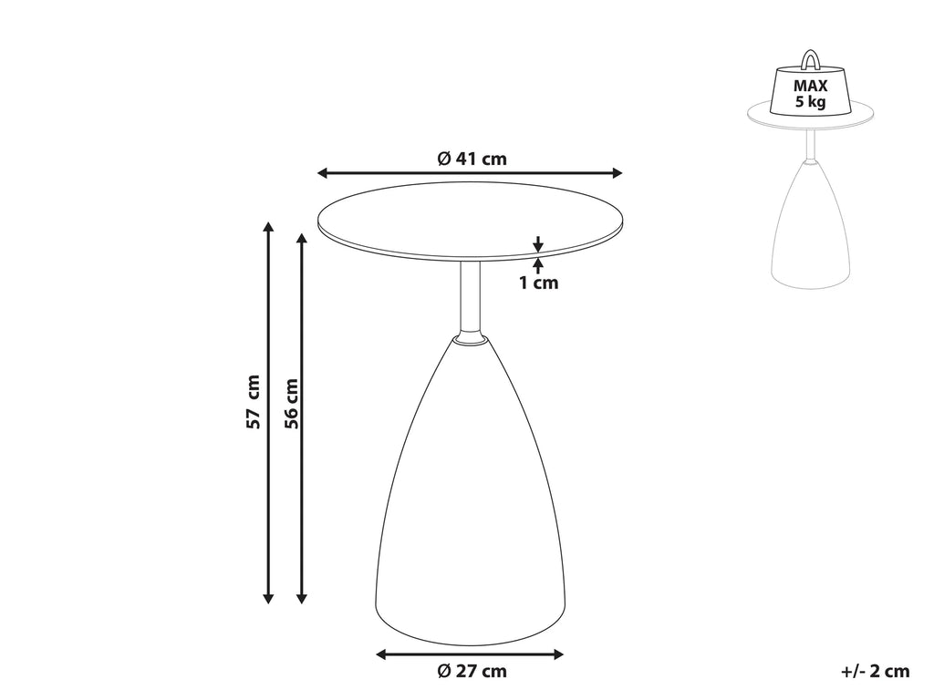 Side Table WALLIS Tempered Glass Brown/ Black