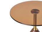 Side Table WALLIS Tempered Glass Brown