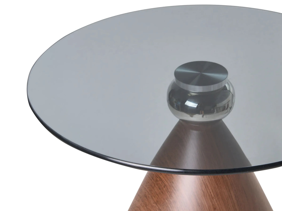 Side Table PANA Tempered Glass Brown Black — front product view