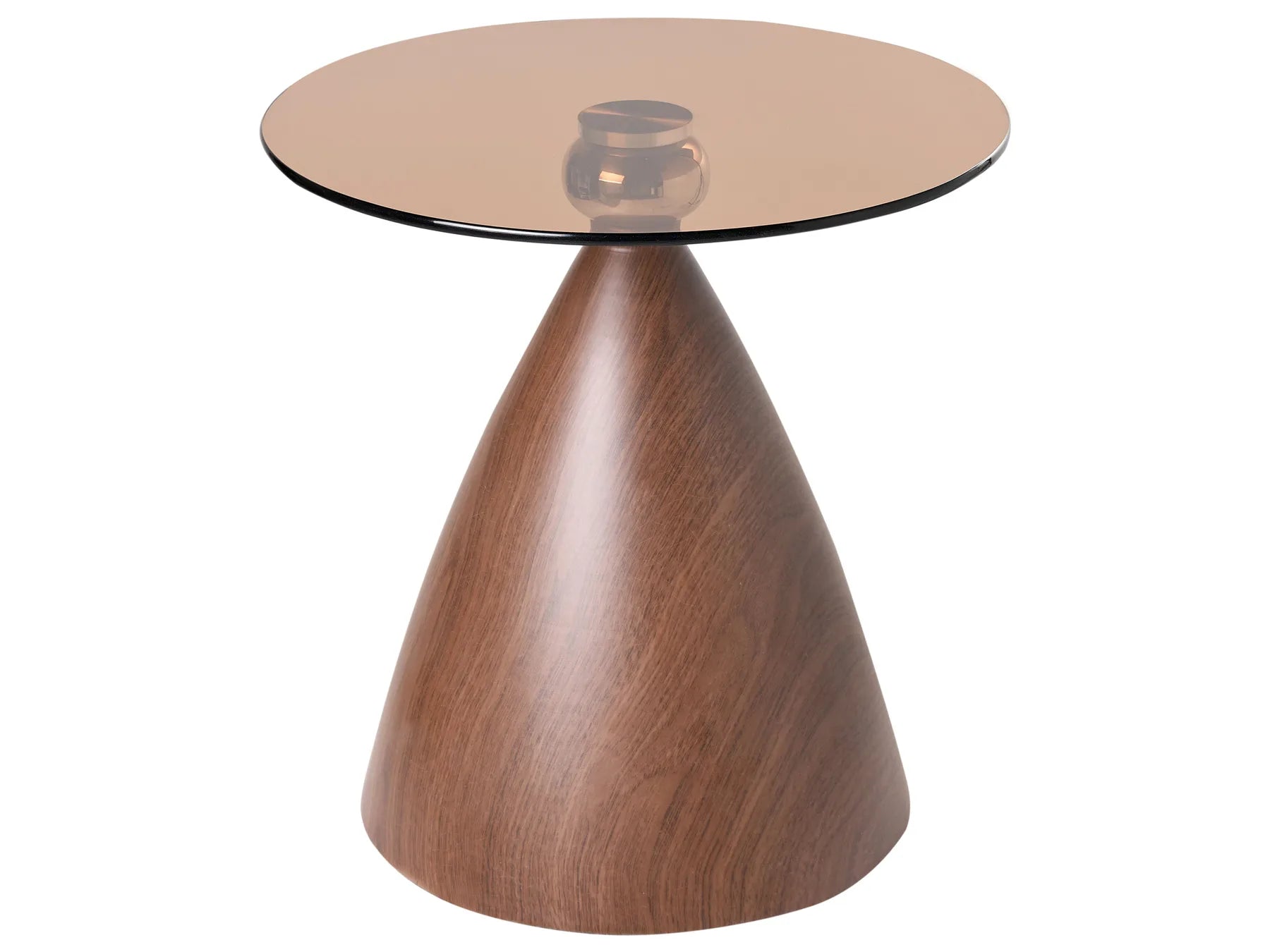 Side Table CORELLA Tempered Glass Brown