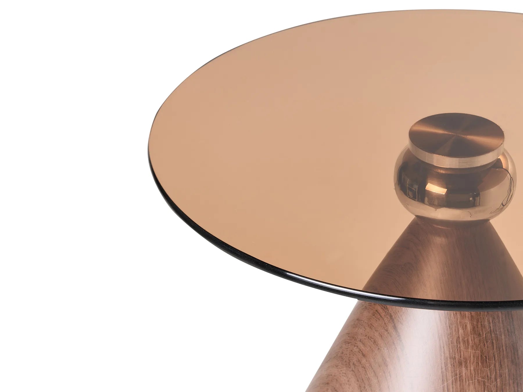 Side Table CORELLA Tempered Glass Brown