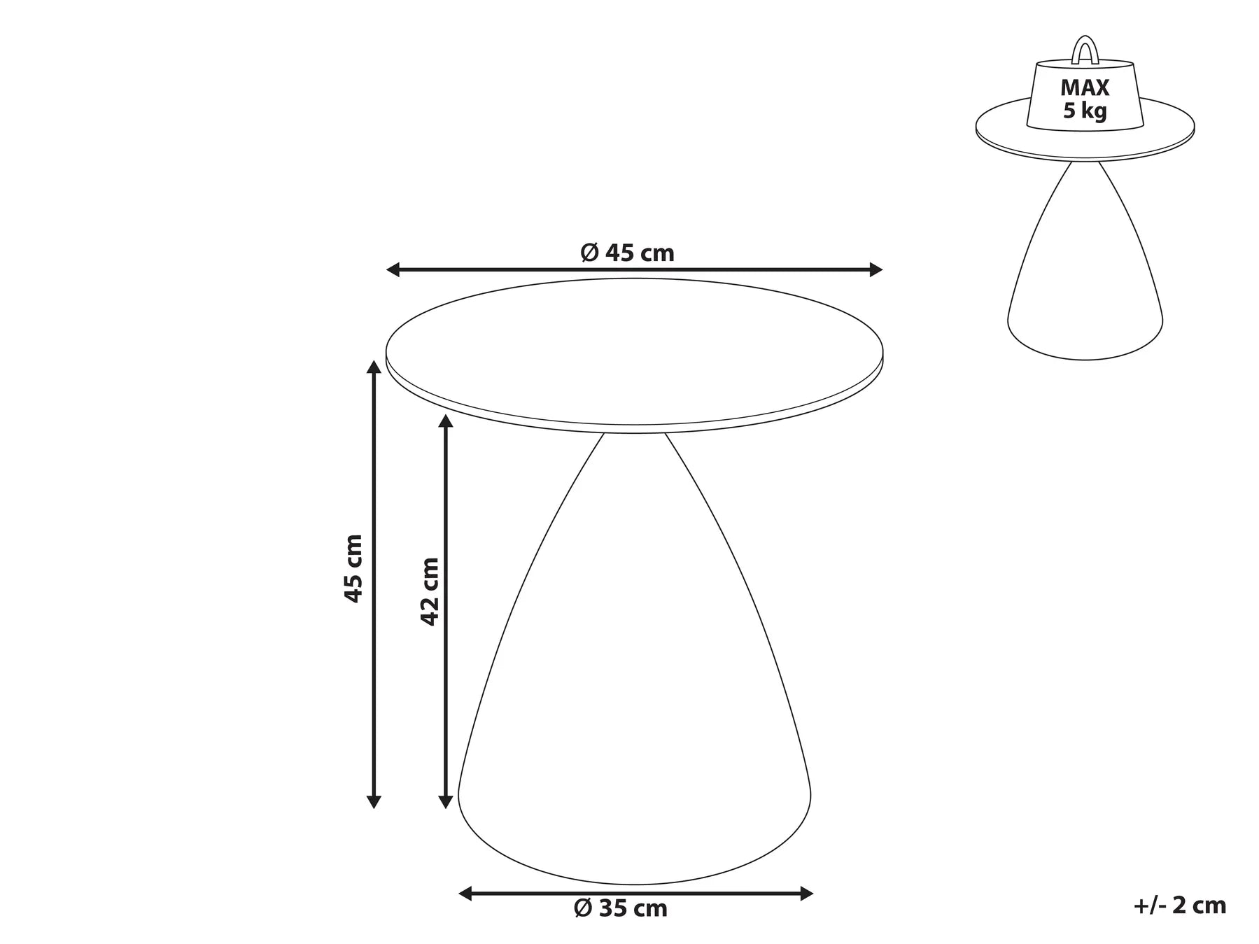 Side Table CORELLA Tempered Glass Brown