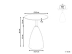 Side Table WABBY Tempered Glass White Marble