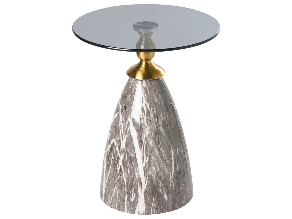 Side Table CADY Tempered Glass Black Marble