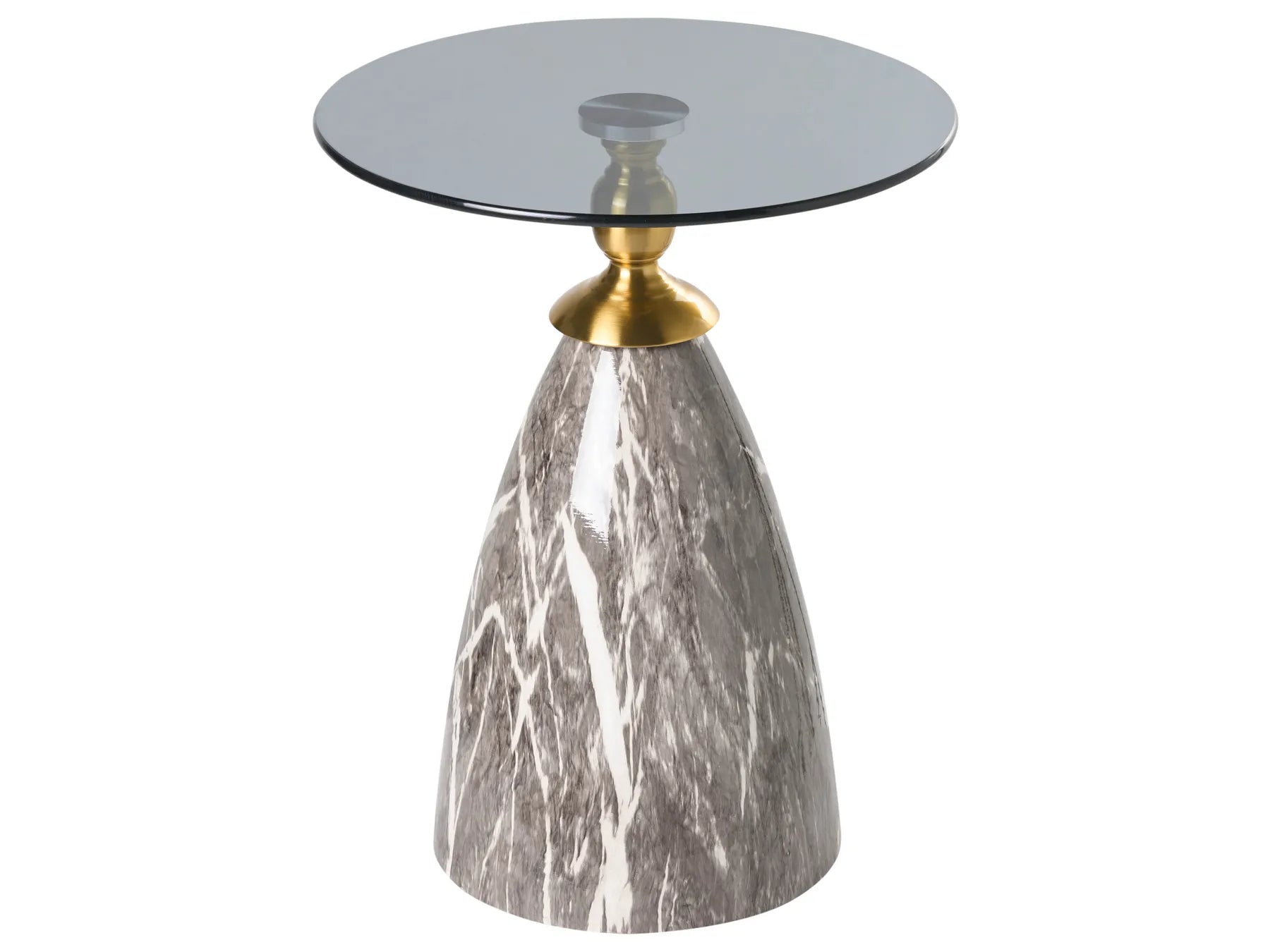 Side Table CADY Tempered Glass Black Marble