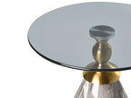 Side Table CADY Tempered Glass Black Marble