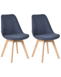 Set of 2 Dining Chairs DAKOTA II Fabric Dark Blue