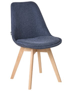 Set of 2 Dining Chairs DAKOTA II Fabric Dark Blue