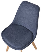 Set of 2 Dining Chairs DAKOTA II Fabric Dark Blue