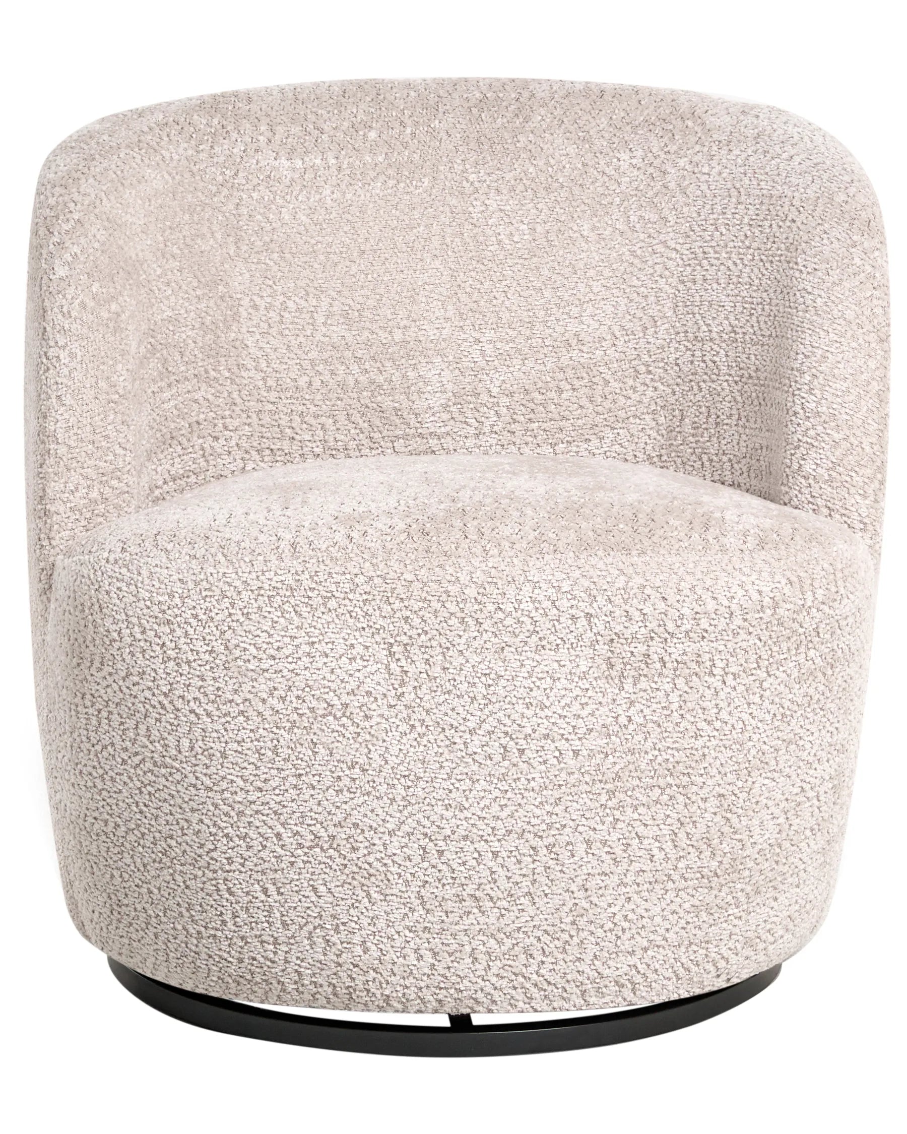 Swivel Armchair KUOLPA Chenille Beige