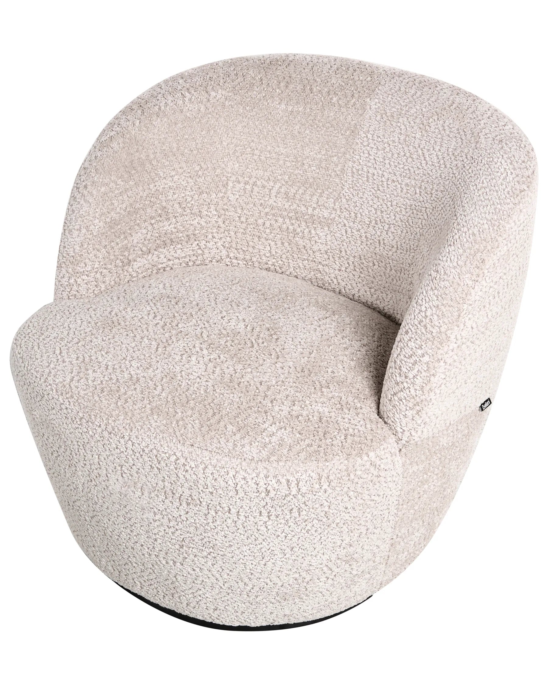 Swivel Armchair KUOLPA Chenille Beige