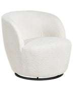 Swivel Armchair KUOLPA Chenille Off-White