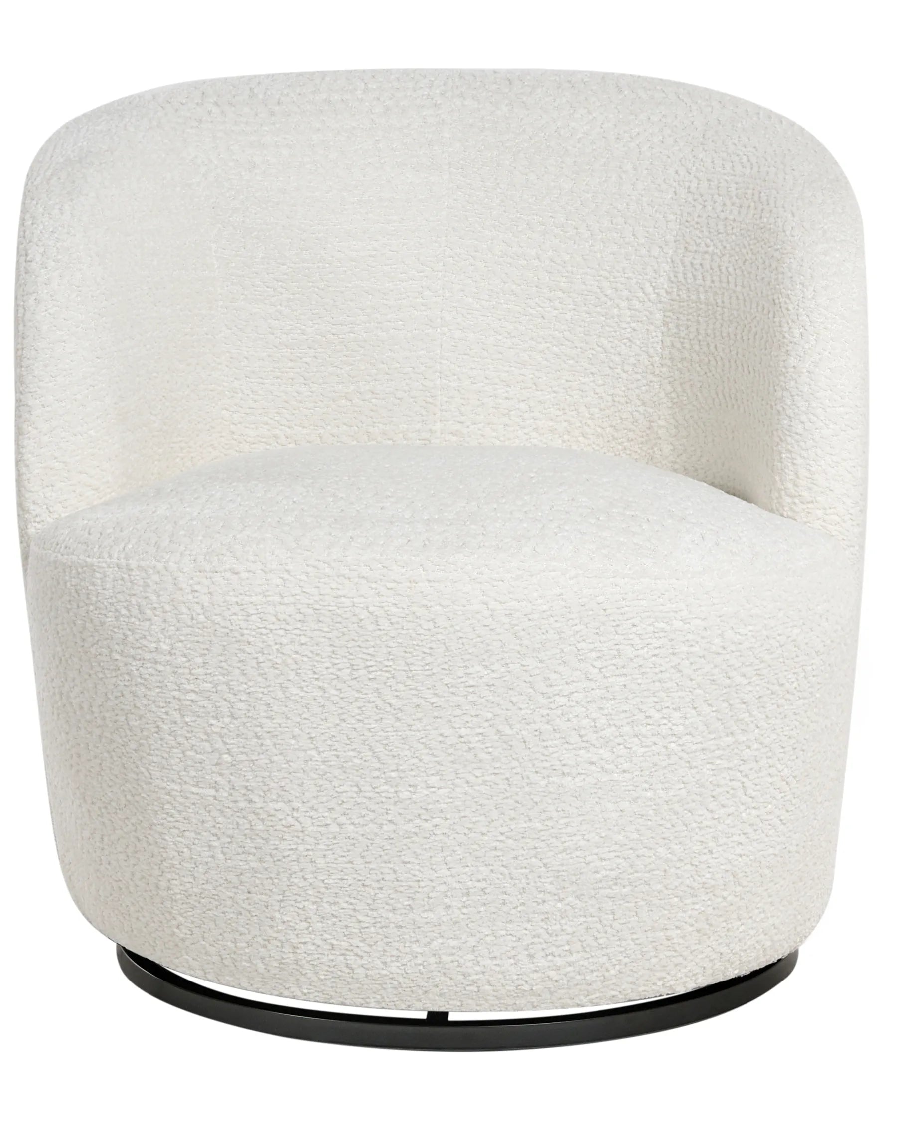 Swivel Armchair KUOLPA Chenille Off-White