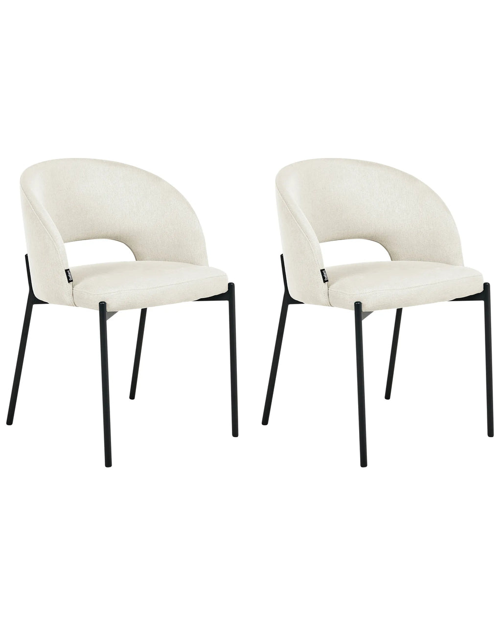 Set of 2 Dining Chairs PENNY Fabric Light Beige