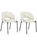 Set of 2 Dining Chairs PENNY Fabric Light Beige