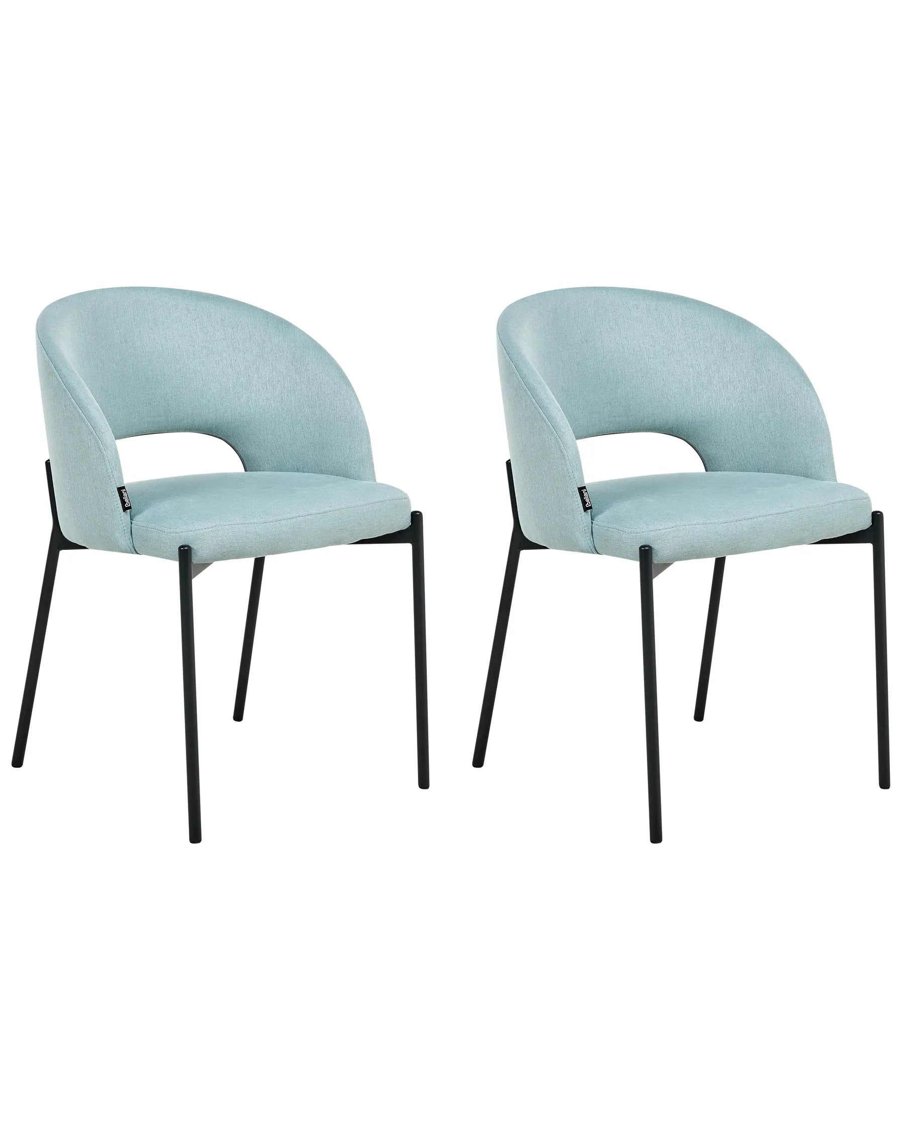 Set of 2 Dining Chairs PENNY Fabric Light Blue