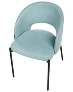 Set of 2 Dining Chairs PENNY Fabric Light Blue