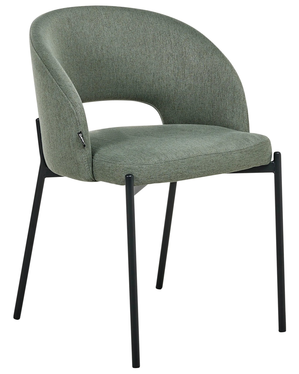 Set of 2 Dining Chairs PENNY Fabric Dark Green