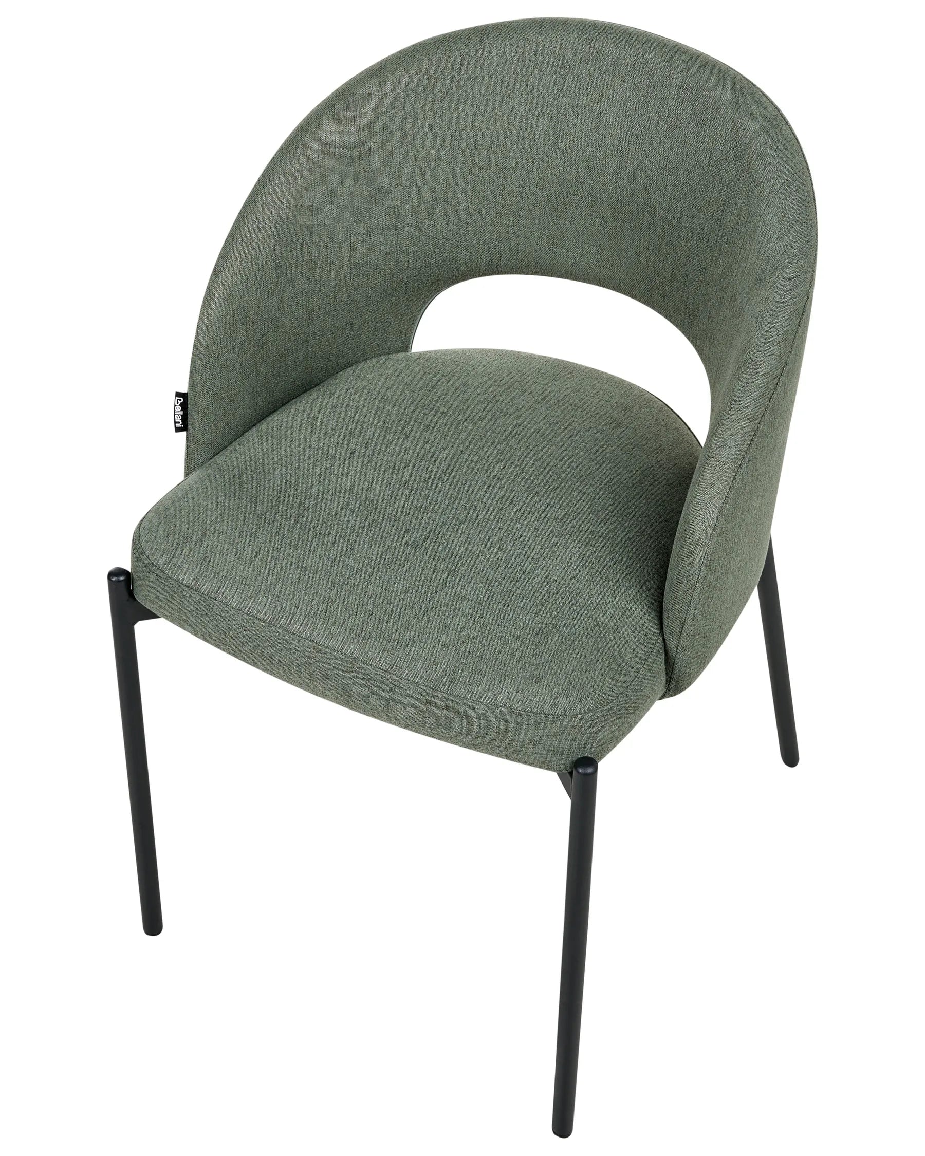 Set of 2 Dining Chairs PENNY Fabric Dark Green