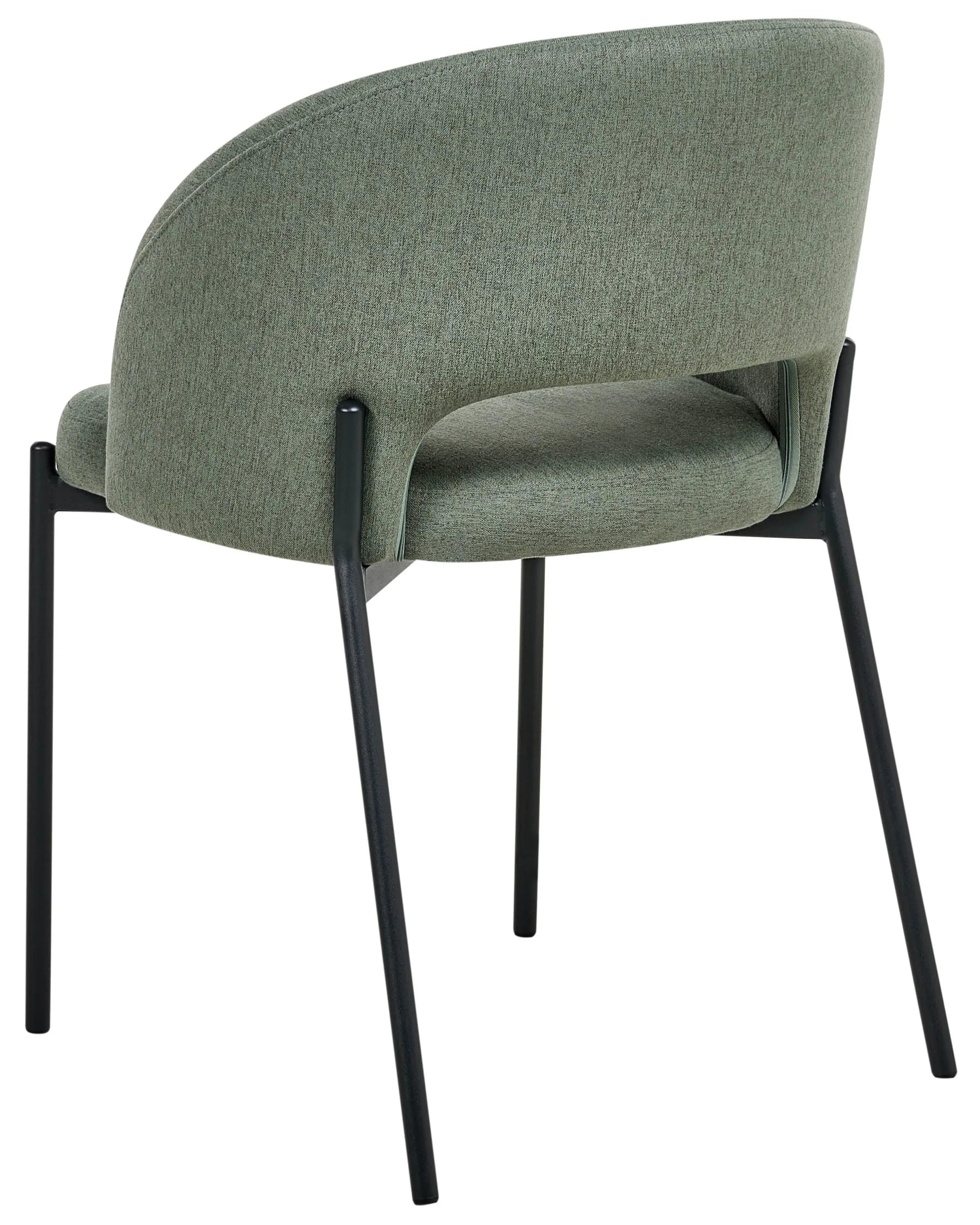 Set of 2 Dining Chairs PENNY Fabric Dark Green