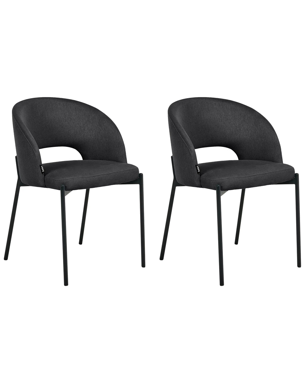 Set of 2 Dining Chairs PENNY Fabric Black
