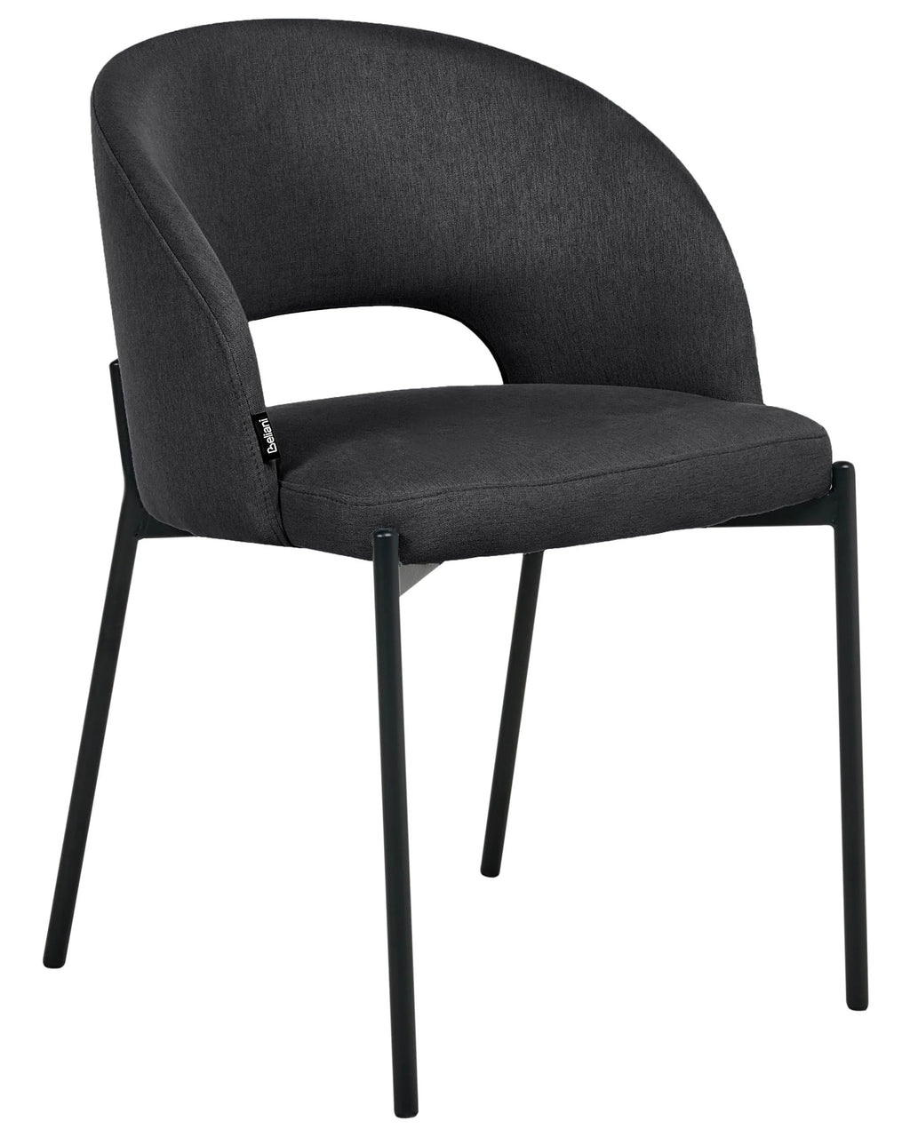 Set of 2 Dining Chairs PENNY Fabric Black