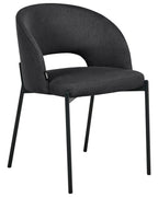 Set of 2 Dining Chairs PENNY Fabric Black