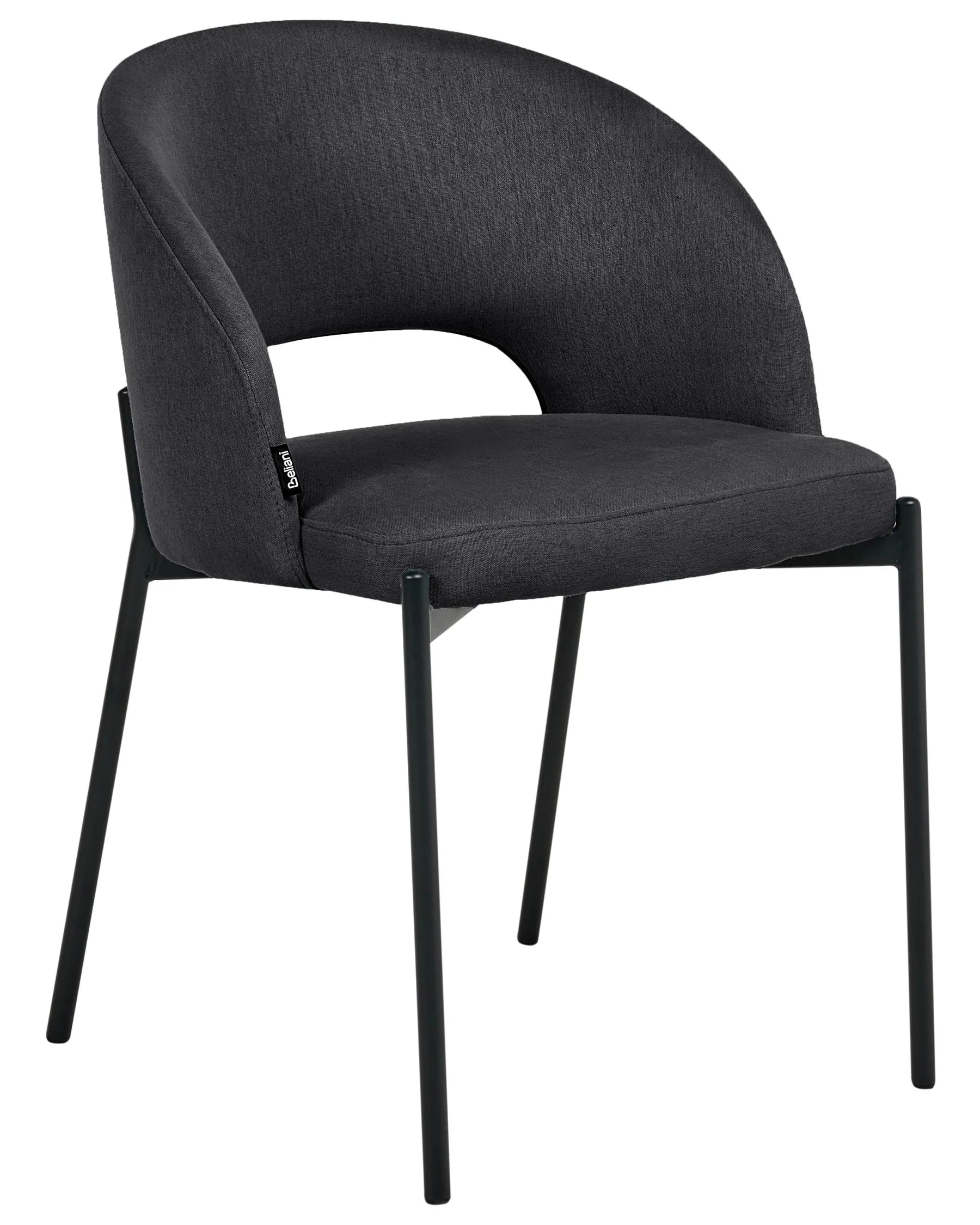 Set of 2 Dining Chairs PENNY Fabric Black