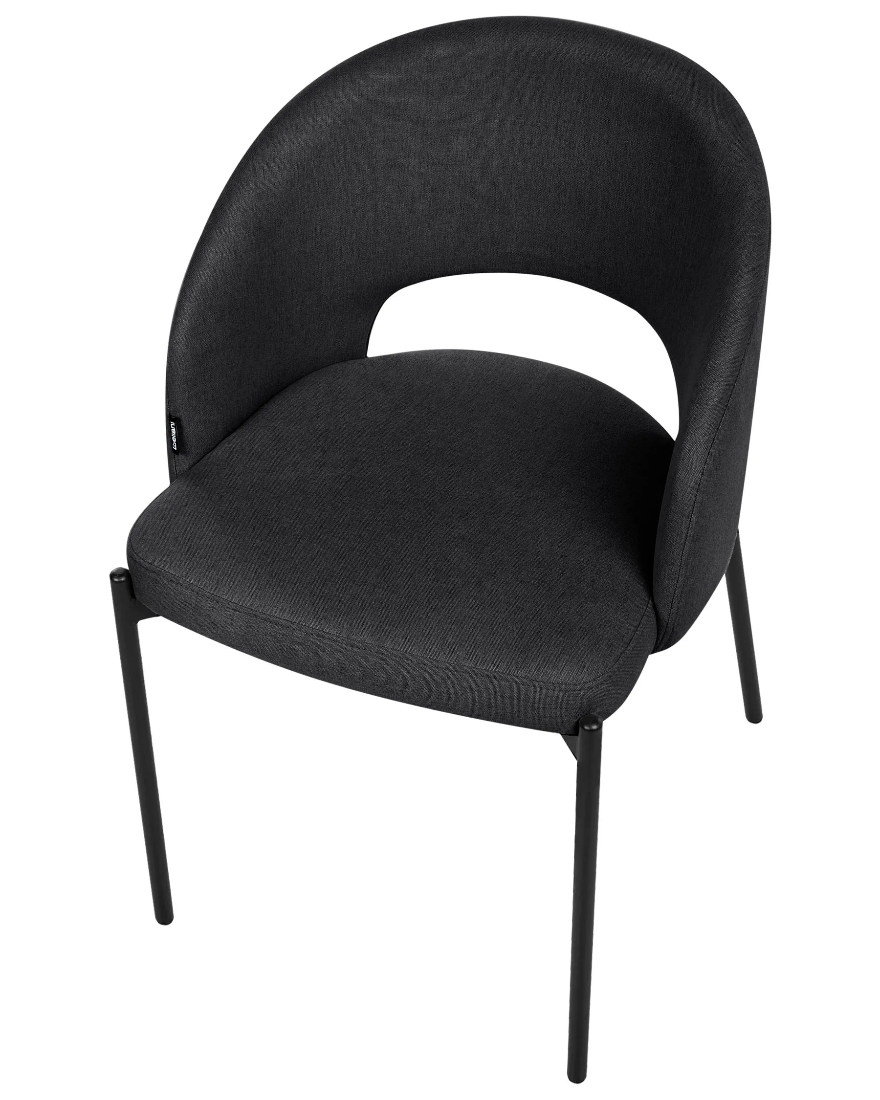 Set of 2 Dining Chairs PENNY Fabric Black
