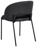Set of 2 Dining Chairs PENNY Fabric Black