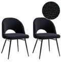 Set of 2 Dining Chairs ONAGA Boucle Black