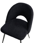 Set of 2 Dining Chairs ONAGA Boucle Black