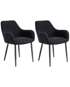 Set of 2 Dining Chairs ALDEN Boucle Black