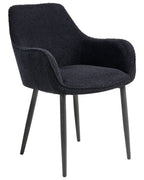 Set of 2 Dining Chairs ALDEN Boucle Black