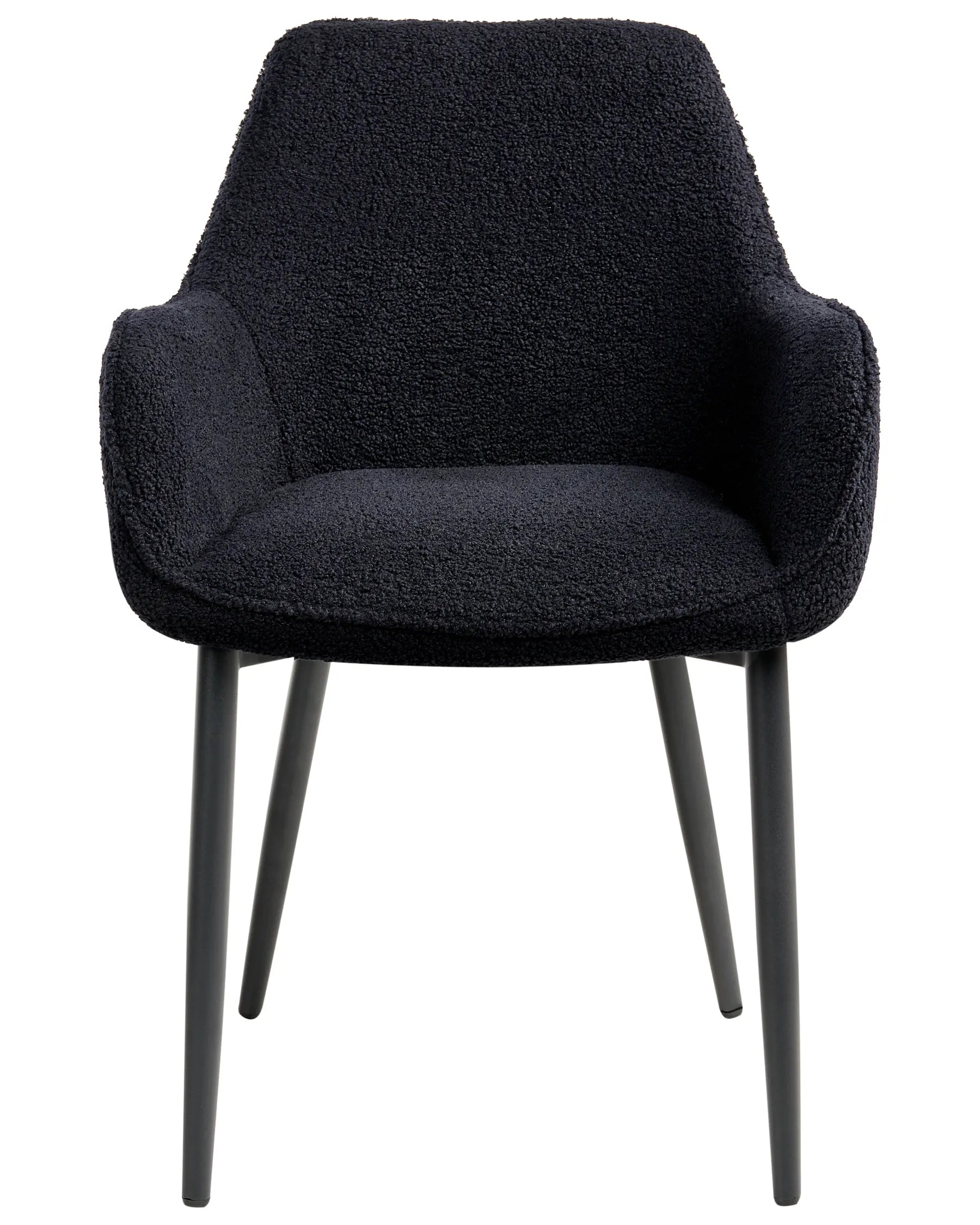 Set of 2 Dining Chairs ALDEN Boucle Black