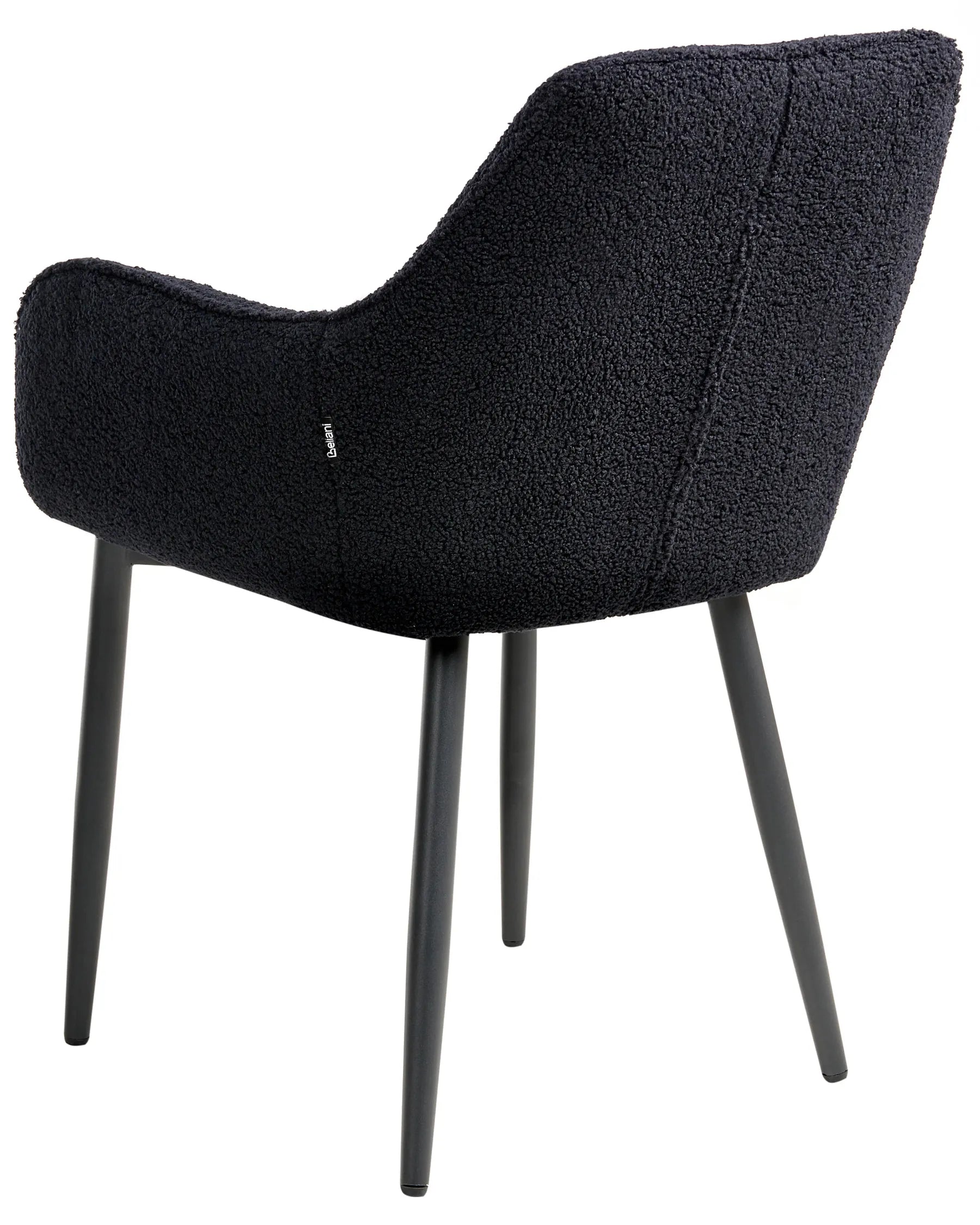 Set of 2 Dining Chairs ALDEN Boucle Black