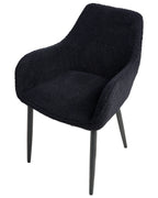Set of 2 Dining Chairs ALDEN Boucle Black
