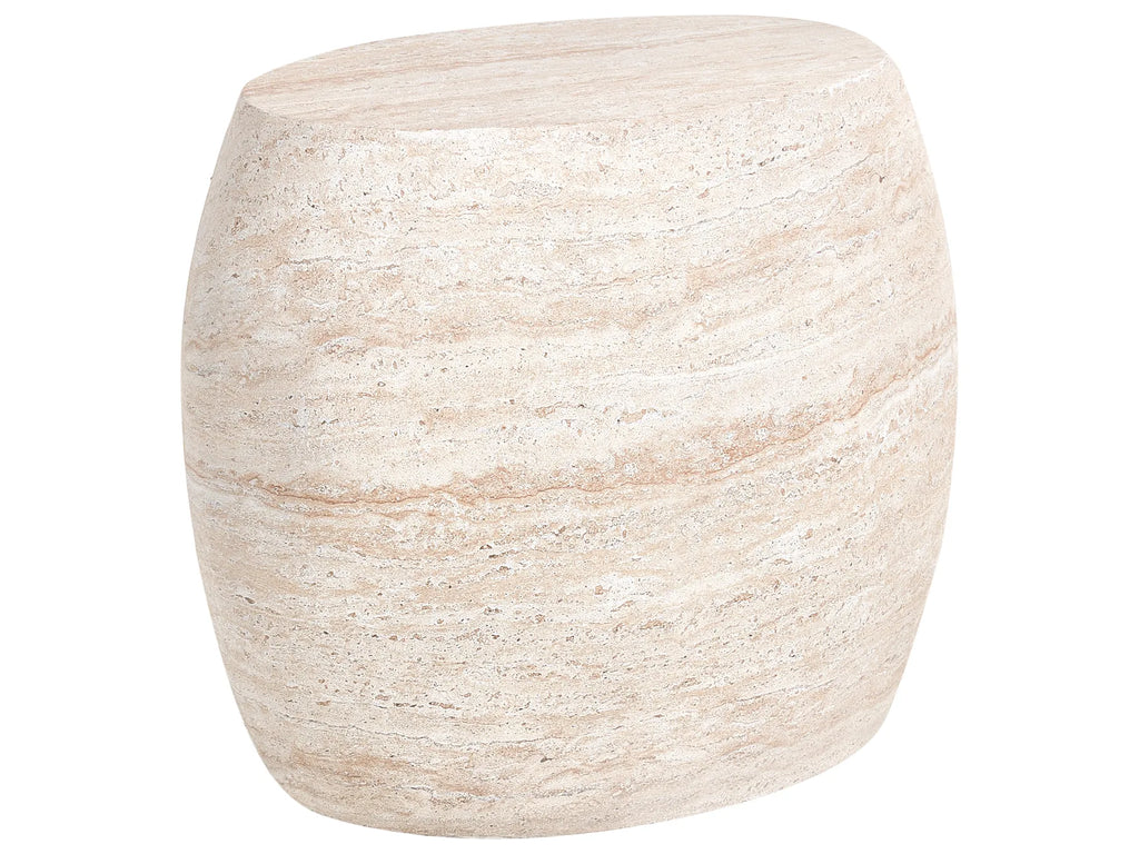 Side Table RICADI 40 cm 58 cm Travertine Effect