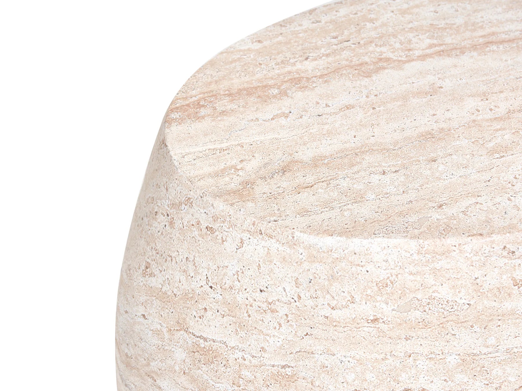 Side Table RICADI 40 cm 58 cm Travertine Effect