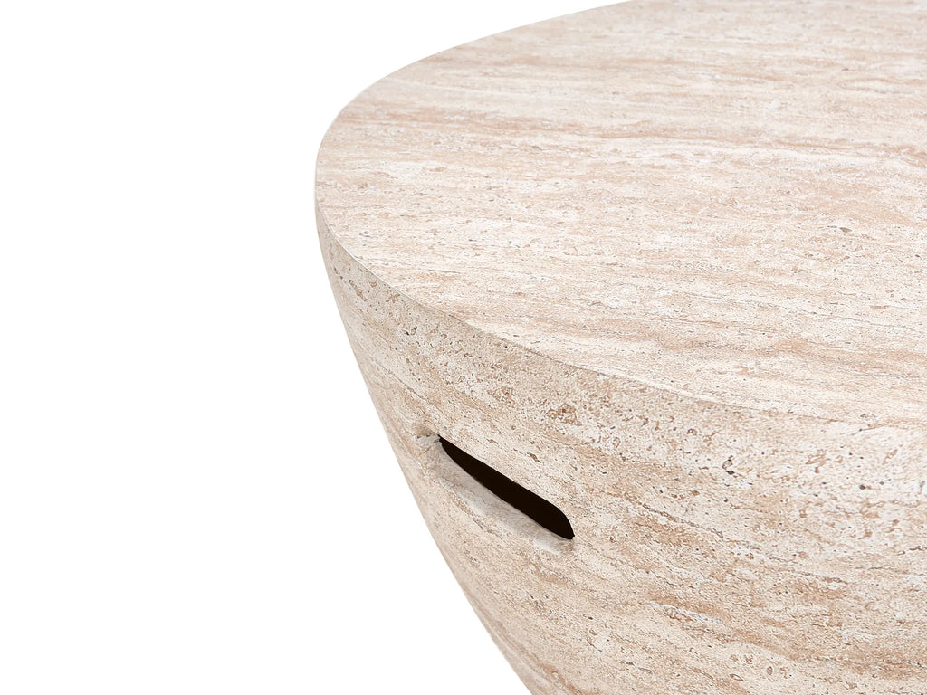 Coffee Table VICARELLO 68 cm 68 cm Travertine Effect