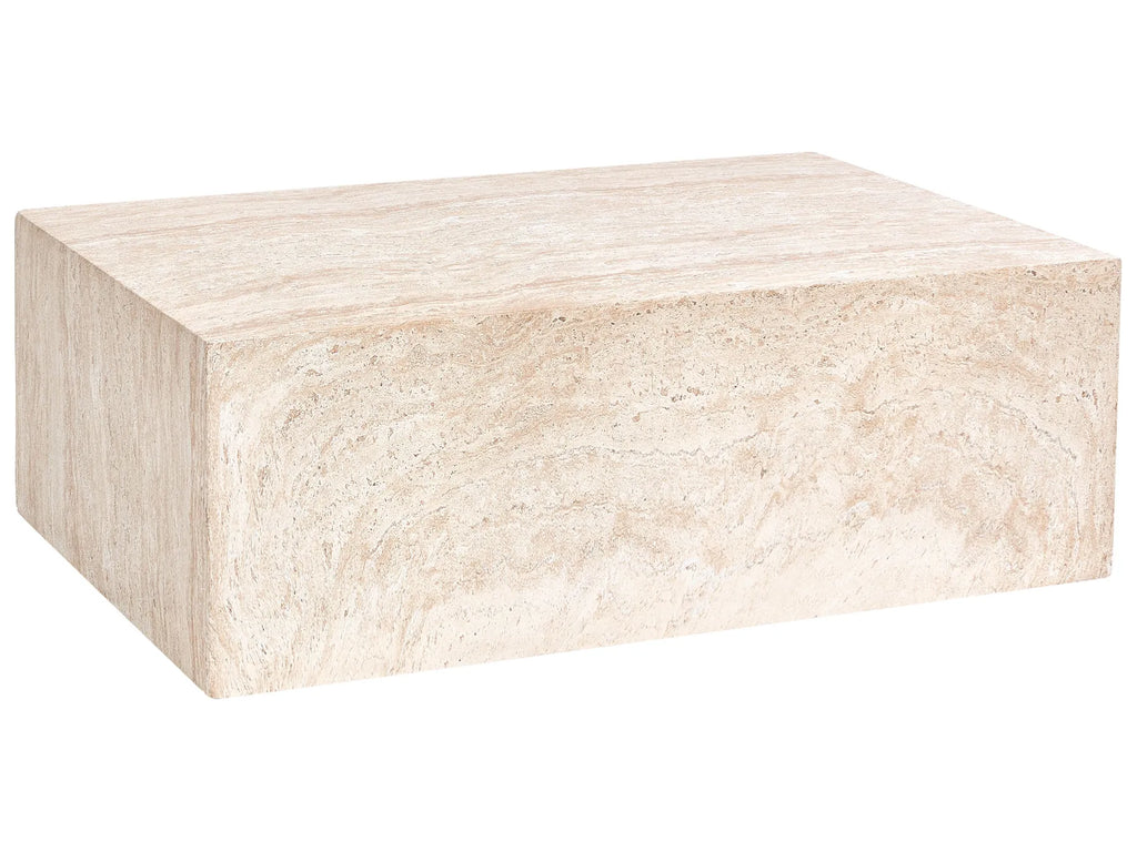 Coffee Table NOBRES 90 cm 66 cm Travertine Effect