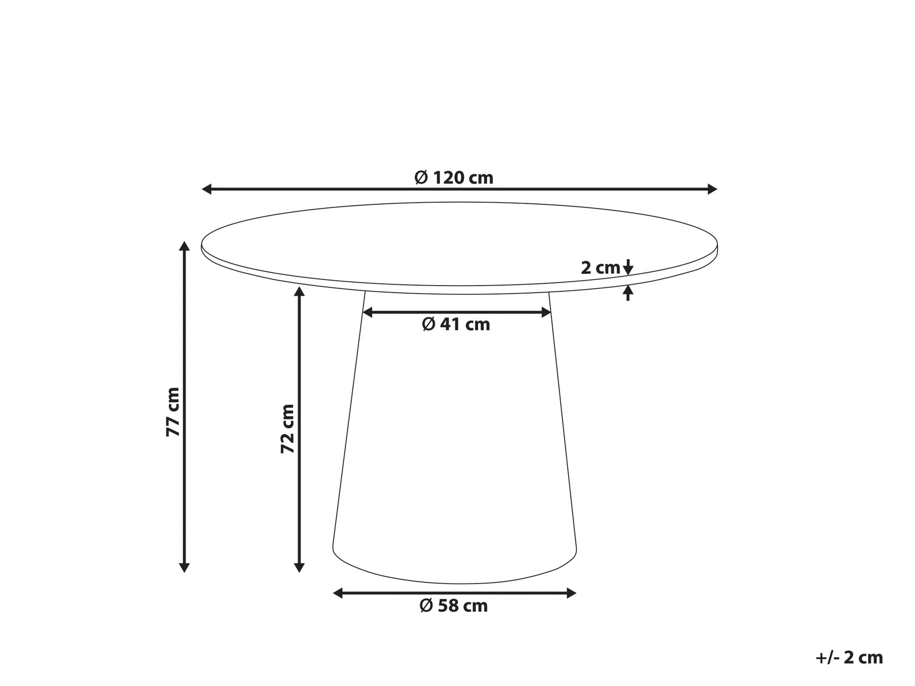 Dining Table OYEN Black 120 cm 120 cm