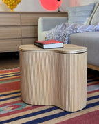 Set of 2 Coffee Tables SALANTI Rattan Natural with Storage