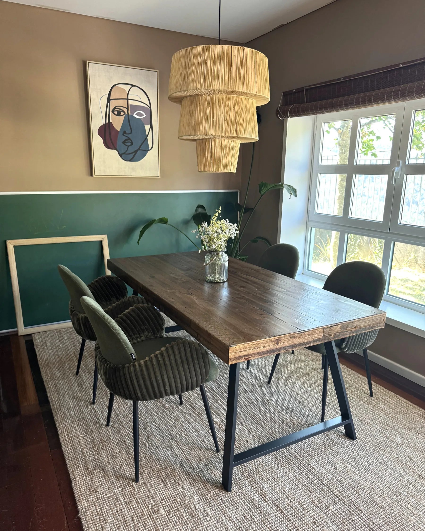 Set of 2 Dining Chairs AMITY Fabric Green
