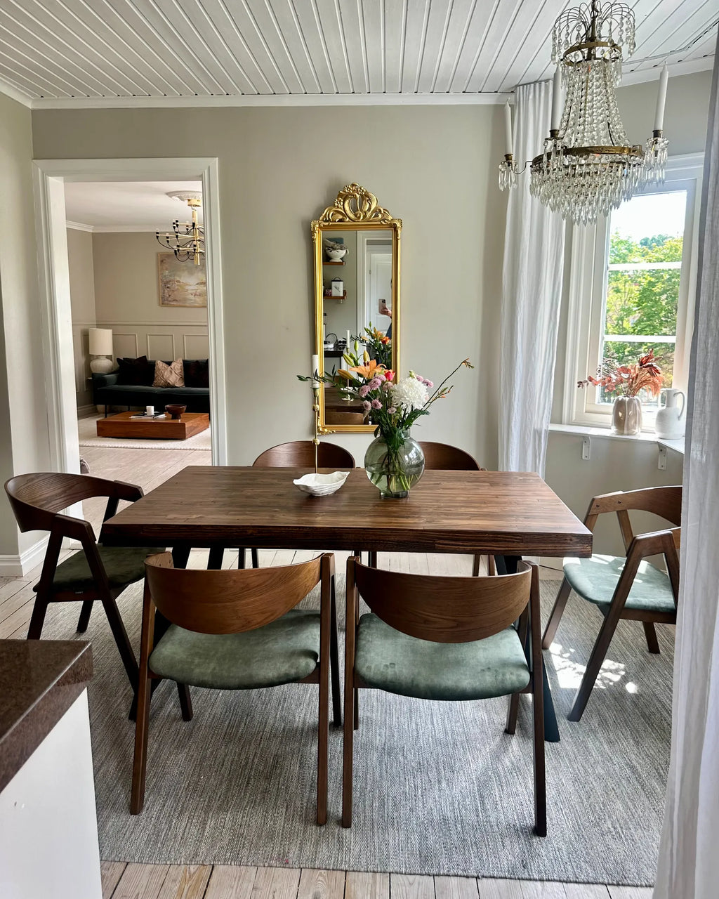 Dining Table WARTON Dark Brown 160 cm 90 cm Pine Wood