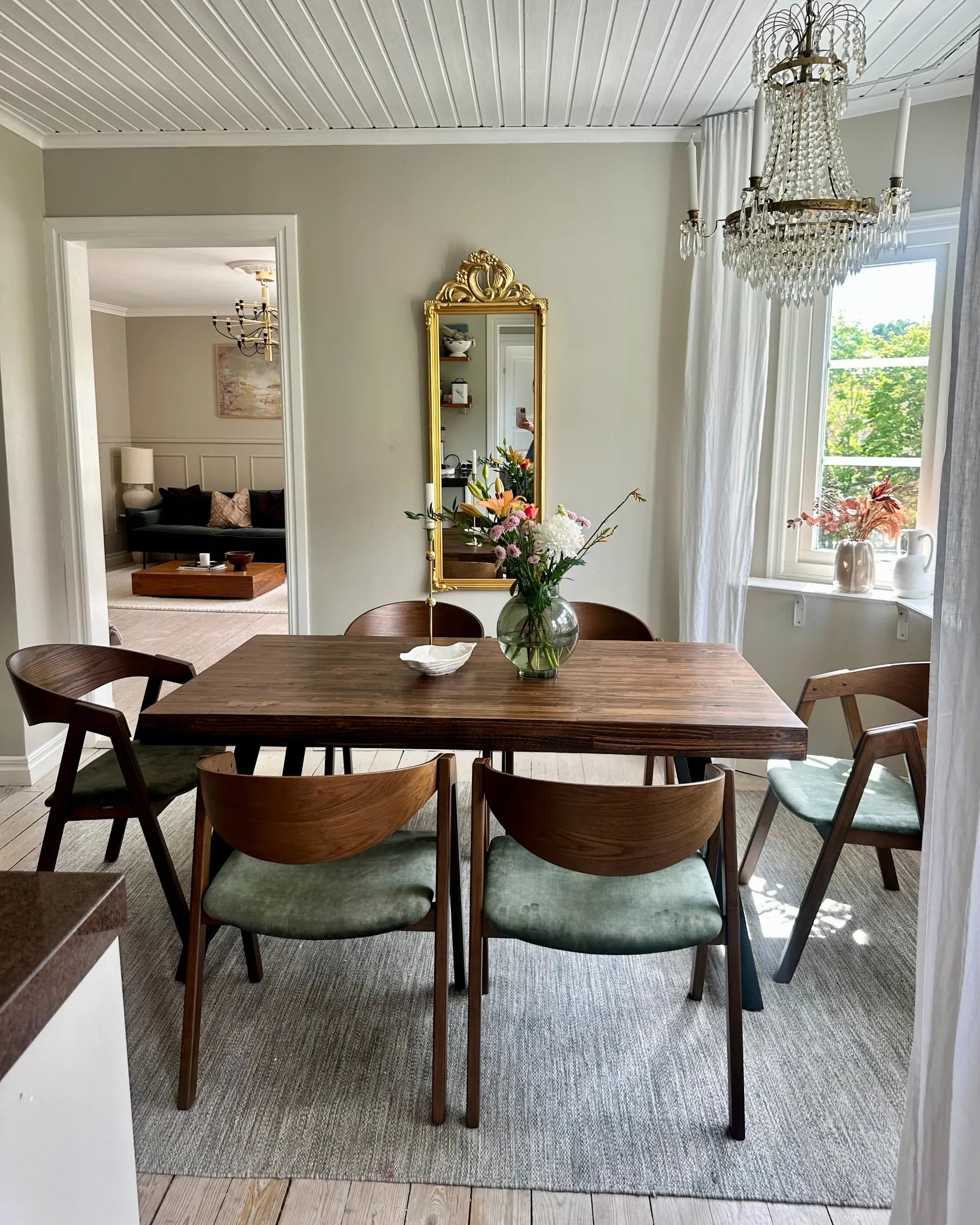 Dining Table WARTON Dark Brown 160 cm 90 cm Pine Wood