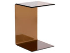 Side Table LOURDES Tempered Glass Brown
