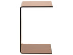 Side Table LOURDES Tempered Glass Brown