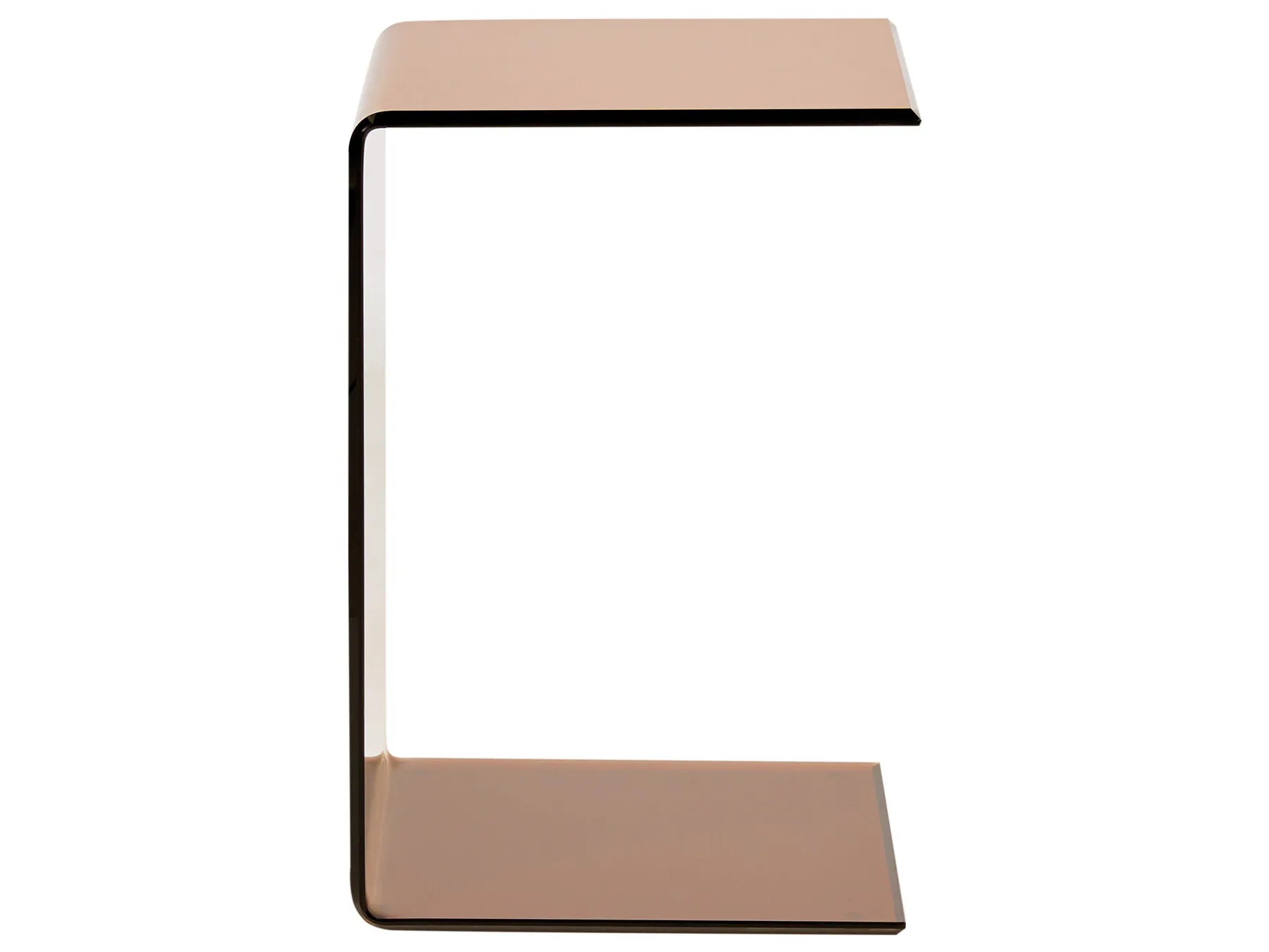 Side Table LOURDES Tempered Glass Brown