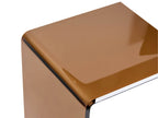 Side Table LOURDES Tempered Glass Brown